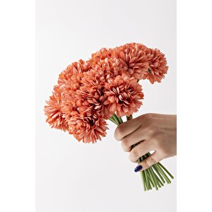 Yapay Kasımpatı Çiçeği Koyu Turuncu 25 Cm 7 Dal