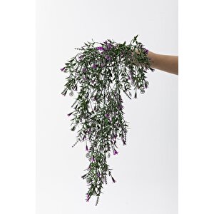Yapay Sarmaşık Uv Korumalı Küpe Yeşil Mor 80 Cm 5 Dal