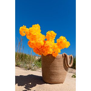 Yapay Bahar Dalı Çiçeği Turuncu 3 Dal 100 Cm