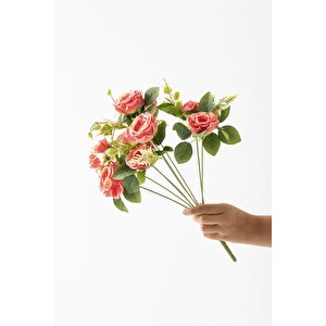 Yapay Gül Demeti 9 Dallı Koyu Pembe