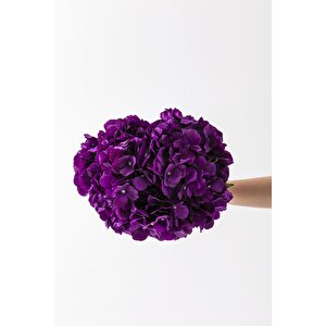 Yapay Ortanca Çiçeği Mor 45 Cm 7 Dal