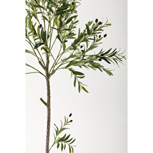 Yapay Zeytin Ağacı 160 Cm Beyaz Gold Metal Saksı