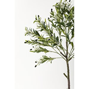Yapay Zeytin Ağacı 160 Cm Krem Gold Metal Saksı