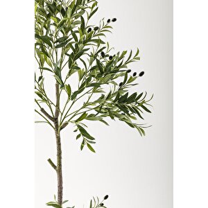 Yapay Zeytin Ağacı 160 Cm Krem Gold Metal Saksı