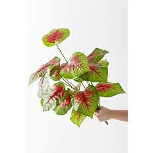 Yapay Salon Köşe Çiçeği Devetabanı Kırmızı 65 Cm Saksısız