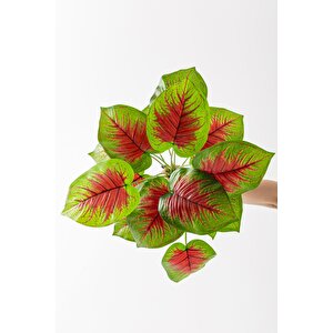 Yapay Salon Köşe Çiçeği Devetabanı Kırmızı 65 Cm Saksısız