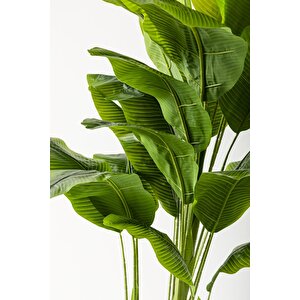 Yapay Muz Ağacı 180 Cm Kahverengi Gold Metal Saksı