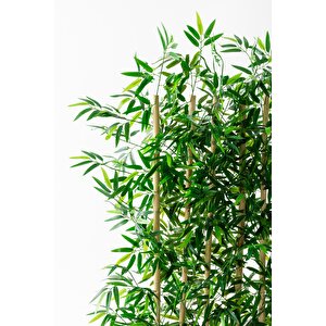 Yapay Bambu Seperatör Ahşap Antrasit Saksı 175 Cm