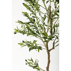 Yapay Zeytin Ağacı 175 Cm Siyah Gümüş Metal Saksı