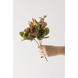 Yapay Şakayık Demeti 30 Cm 6 Dal Kahverengi