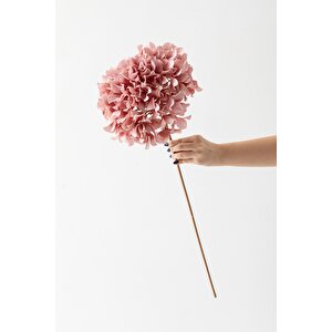 Yapay Vazo Çiçeği Ortanca 75 Cm 5 Dal Pembe