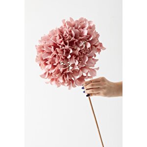 Yapay Vazo Çiçeği Ortanca 75 Cm 5 Dal Pembe