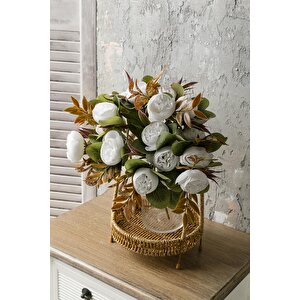 Yapay Şakayık Demeti 30 Cm 6 Dal Beyaz