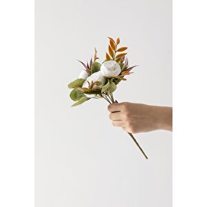 Yapay Şakayık Demeti 30 Cm 6 Dal Beyaz