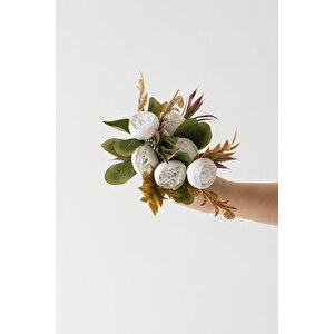 Yapay Şakayık Demeti 30 Cm 6 Dal Beyaz