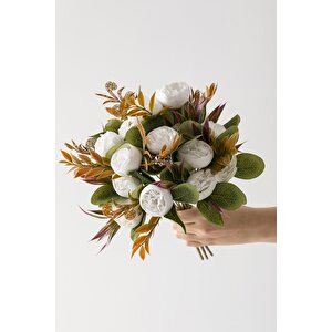Yapay Şakayık Demeti 30 Cm 6 Dal Beyaz