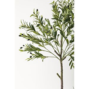Yapay Zeytin Ağacı 160 Cm Kahverengi Gold Metal Saksı