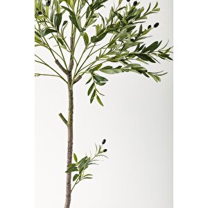 Yapay Zeytin Ağacı 160 Cm Kahverengi Gold Metal Saksı