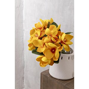 Yapay Lüx Lateks Manolya Demeti 33cm Sarı 7 Kafa
