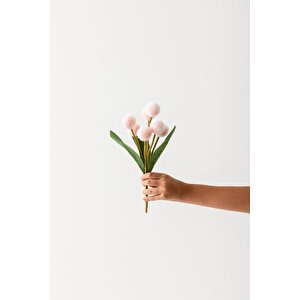 Yapay Ponpon Çiçeği Açık Somon 35 Cm 7 Dal