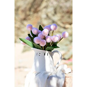 Yapay Ponpon Çiçeği Açık Somon 35 Cm 7 Dal