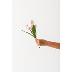 Yapay Ponpon Çiçeği Açık Somon 35 Cm 7 Dal