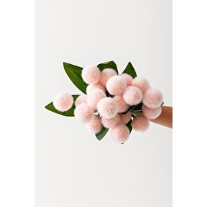 Yapay Ponpon Çiçeği Açık Somon 35 Cm 7 Dal