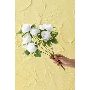 Yapay Gül Demeti 9 Dallı Beyaz