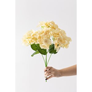Yapay Ortanca Çiçeği Açık Somon 45 Cm 7 Dal