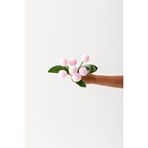 Yapay Ponpon Çiçeği Pembe 35 Cm 7 Dal