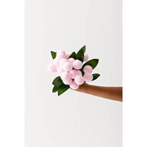 Yapay Ponpon Çiçeği Pembe 35 Cm 7 Dal