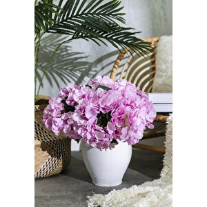 Yapay Ortanca Çiçeği Pembe 45 Cm 7 Dal