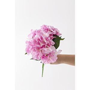 Yapay Ortanca Çiçeği Pembe 45 Cm 7 Dal