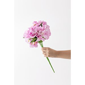 Yapay Ortanca Çiçeği Pembe 45 Cm 7 Dal