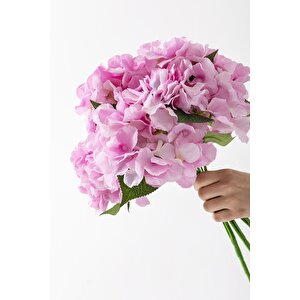 Yapay Ortanca Çiçeği Pembe 45 Cm 7 Dal
