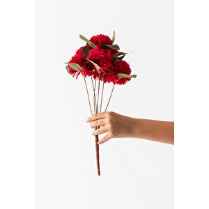 Yapay Kasımpatı Çiçeği Kırmızı 40 Cm 7 Dal
