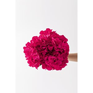 Yapay Ortanca Çiçeği Fuşya 45 Cm 7 Dal