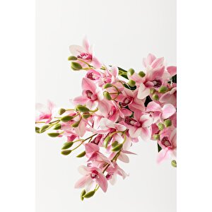 Yapay Islak Orkide Çiçeği Pembe 5 Dal