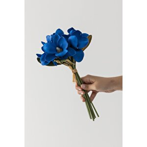 Yapay Lüx Lateks Manolya Demeti 33cm Saks Mavisi 7 Kafa