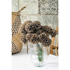 Yapay Kasımpatı Çiçeği Gri 25 Cm 7 Dal