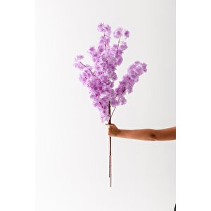 Yapay Bahar Dalı Çiçeği Mor 3 Dal 100 Cm