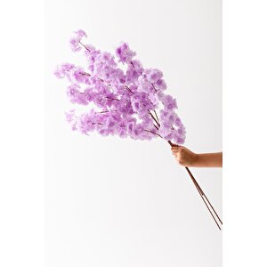 Yapay Bahar Dalı Çiçeği Mor 3 Dal 100 Cm