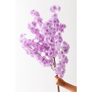 Yapay Bahar Dalı Çiçeği Mor 3 Dal 100 Cm