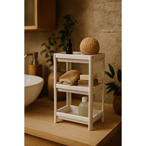 Flex Elite Pro 3 Katlı Beyaz Modüler Dikdörtgen Raf Ünitesi – Mutfak Rafı, Banyo Düzenleyici Ve Organizer