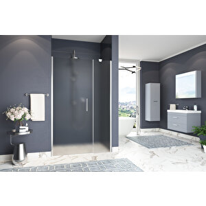 Castilla Temperli 6 Mm Boy Menteşeli Ön Cephe Duşakabin Krom Profil Buzlu Cam 109 cm