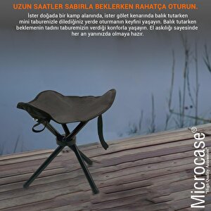 Microcase Çok Amaçlı Katlanabilir Seyahat Kamp Balıkçı Metro Metrobüs Tramvay Için Tabure 26cm - SİYAH AL5335 2 Adet