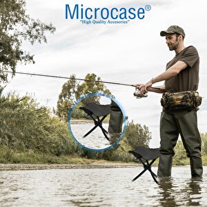 Microcase Çok Amaçlı Katlanabilir Seyahat Kamp Balıkçı Metro Metrobüs Tramvay Için Tabure 26cm - SİYAH AL5335 2 Adet