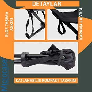 Microcase Çok Amaçlı Katlanabilir Seyahat Kamp Balıkçı Metro Metrobüs Tramvay İçin Tabure 26cm - Al5335 4 Adet