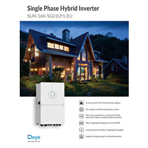 16 Kw Hibrit Monofaze On-grid İnverter (48v - Lv)