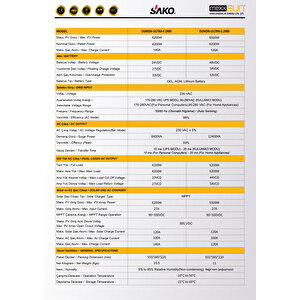 Sunon-ultra 6.2kw 48v 120a Mppt Akıllı İnverter